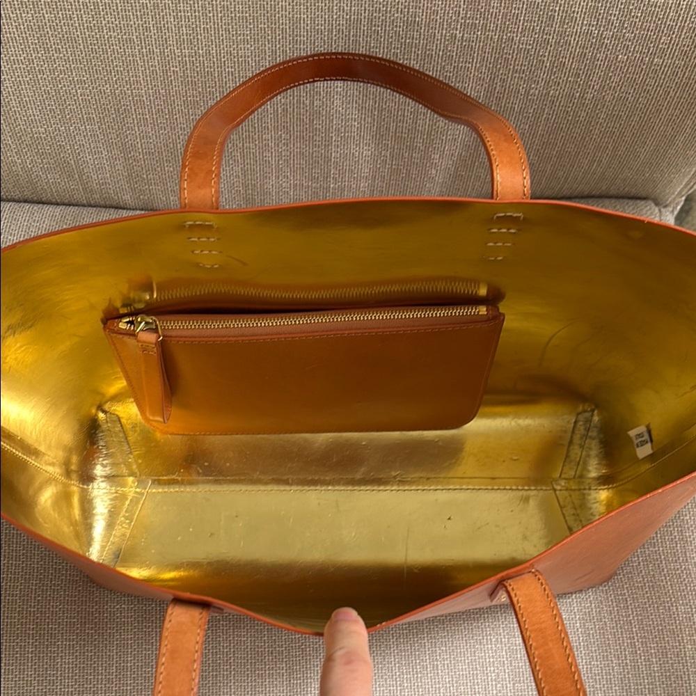 Mansur Gavriel Tan Leather Tote Bag - Picture 4 of 5